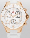 Michele Tahitian Jelly Bean Large White Rubber Strap Chronograph Ladies Watch MWW12F000008