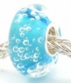 Glass European Turquoise Hawaii Ocean with Bubble Water Park Murano Bead