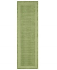 In lush lime-green, this fetching rug adds flavor to any room. A distinctive center grid gives the rug a delightful texture while coordinating well with both casual and modern interiors. Hand-tufted of wool for premium softness and durability.