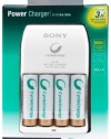 Sony Cycle Energy BCG34HLD4KN Power Charger with 4 Pre-Charged 2000 mAh AA Batteries