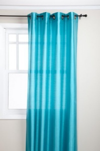 Stylemaster Tribeca 56 by 95-Inch Faux Silk Grommet Panel, Turquoise