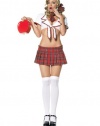 Leg Avenue Women's 4 Piece Miss Prep School Costume Includes Hair Bows With Cropped Shirt Top And Skirt