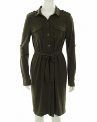 Calvin Klein Stretch Shirt Dress Olive Small