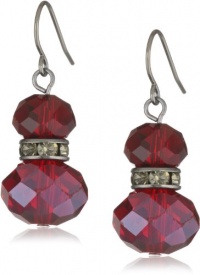 Kenneth Cole New York Modern Garnet Faceted Bead Double Drop Earrings