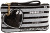 Juicy Couture Sequin Stripe $ Pieces Wristlet,Heather Cozy/Black Sequin,one size