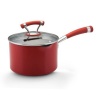 Circulon Contempo Red Dishwasher Safe Nonstick 3-Quart Covered Straining Saucepan