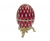 RED Faberge style Egg Box with Ring Insert, set with Swarovski Crystals 24K