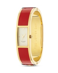 Just the ticket. This kate spade new york bangle watch takes its cues from the jewel box, crafted of plated metal with a playfully engraved dial.