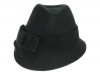 Aqua Wool Fedora Hat Black