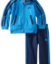 adidas Boys 2-7 Fashion Tricot Set, Bright Blue, 3T