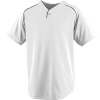 Augusta Sportswear Youth Wicking One-Button Baseball Jersey, White Black, Large