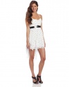 Sequin Hearts by My Michelle Juniors 33 Inch Strap Shred Cross Dress, Ivory/Black, 5