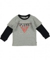 GUESS Kids Boys Triangle Long-Sleeve Tee, GREY HEATHER (24M)