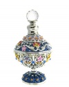 Indigo Blue Moroccan Style Perfume Bottle Swarovski Crystals Floral French Moon