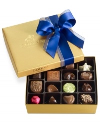 Savor the sweetness of Godiva this season with this classic assortment of Belgian chocolates. Wrapped in a gold box and tied with a bow, this Hanukkah collection is sure to bring smiles and warm hearts around the table.