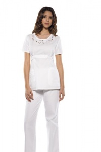 Baby Phat Viva la Diva White Scrub Top (XS-3XL) with E- Sku:Cherokees26849WHBPM; Color:White; Size:M M