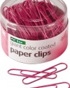 Officemate Breast Cancer Awareness PVC Free Giant Color Coated Paper Clips, 80per Tub, Pink (08908)