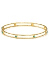 Embrace the season's eclectic approach to accessorizing with this layered gold-plated bangle from Melinda Maria, adorned with striking turquoise-colored stones. Its delicate design will make a perfect addition to your jewel box.