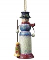 Carrying a broom in place of his sword, this wintry take on the traditional Christmas nutcracker combines irresistible whimsy and the classic folk art style of Jim Shore.