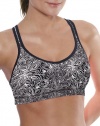 Womens Champion Printed Shape T Back, White/Black, 34 B