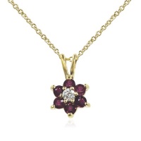 Effy Jewelry Effy® 14K Yellow Gold Diamond and Ruby Pendant .53 Tcw.