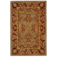 Safavieh AN529A Anatolia Collection 2-Feet by 3-Feet Handmade Hand-Spun Wool Area Rug, Grey and Red