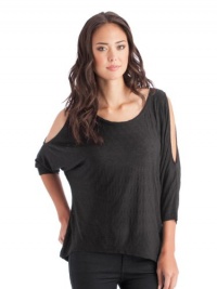 GUESS Ivy Three-Quarter Sleeve Top, JET BLACK (MEDIUM)