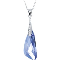 Handcrafted Aqua Galactic Glamour Pendant Necklace MADE WITH SWAROVSKI ELEMENTS