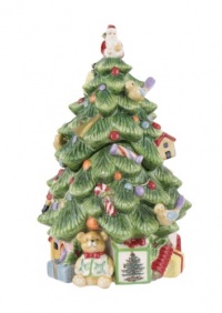 Spode Christmas Tree Sculpted Christmas Tree Shape Covered Candy Bowl, 9-Inch