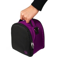 PURPLE Slim Compact Protective Travel Digital Camera Carrying Case with Accessory Compartment For Nikon Coolpix L120, V1, P100, P500, P7000, P7100, D3800, D800 Digital SLR DSLR Professional Camera