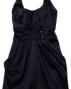 Teeze Me Junior's Military Halter Dress,Navy,3