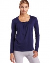 Nautica Sleepwear Womens Long Sleeve Keyhole Sleep Tee