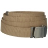 Khaki One Size Canvas Military Web Belt With Silver Slider Buckle