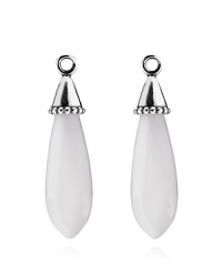 Polished quartzite pendants dangle elegantly from PANDORA earrings. Compatible with french wire and hoop styles.