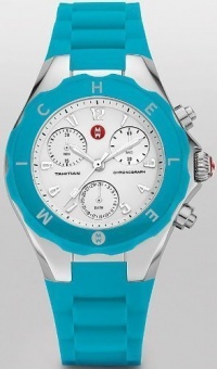 New Michele Large Tahitian Jelly Bean Stainless Steel Turquoise Watch