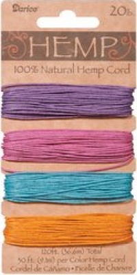 Darice Hemp Cord 20# 120 Feet/Pkg-Pastels