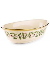 What finer things can there be than this? Part of an exquisite china collection from Lenox, this vegetable bowl (shown left) is thoughtfully detailed with a 24K gold trim.