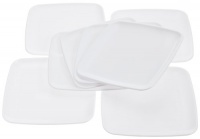 Mozaik Square Plates, White (9-inch), 8-Count Packages (Pack of 8)