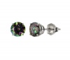 Sterling Silver Round Mystic Topaz Stud Earrings (6mm , 2.00 cttw)