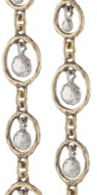 Lucky Brand Two Tone Linear Circle Earrings