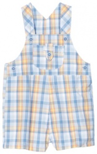 Hartstrings Baby-boys Newborn Plaid Shortall, Blue Multi, 0-3 Months