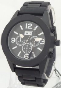 Mark Naimer Chronograph-style LOOK XL Black Dial Men's watch Black Silicon Rubber Band