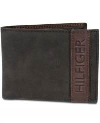 Store your cash in style with this leather logo wallet by Tommy Hilfiger.