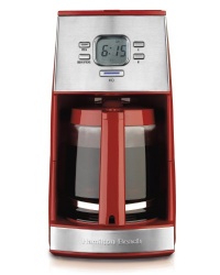 Hamilton Beach Ensemble 12-Cup Coffeemaker with Glass Carafe, Red