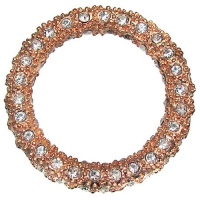 Beadelle Crystal 30mm Round Pave Ring - Rose Gold Plated Pendant Link (1)