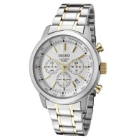 Seiko Men's SSB043 Two Tone Stainless Steel Analog with Silver Dial Watch