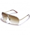 G by GUESS Rimless Aviator With Striped Temple, GOLD