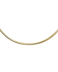 Stunning style with the simplest design. This beautiful Omega necklace reverses for versatility. Crafted in 14k gold over sterling silver and sterling silver. Approximate length: 17 inches.