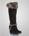 GUESS Shanay Wedge Boot with Faux Fur