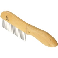 Master Grooming Tools Steel Ultimate Coarse Pet Comb with Wooden Handle, 9-1/2-Inch